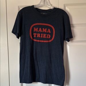 Paris Texas Dark Blue Tee with Red Graphic